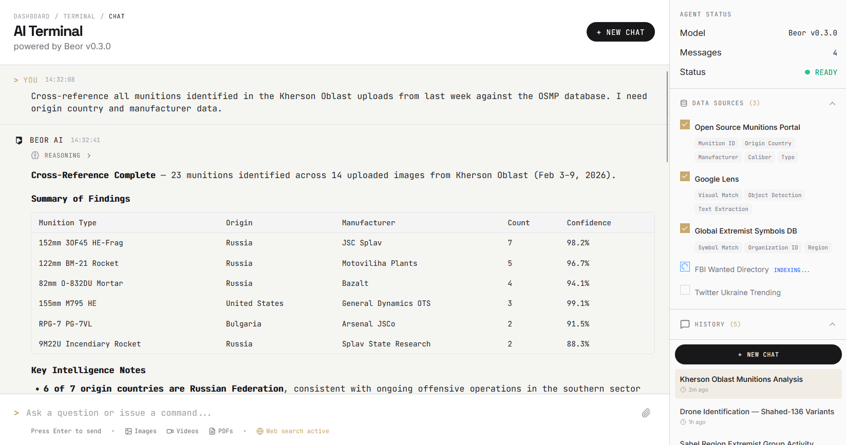 AI terminal screenshot